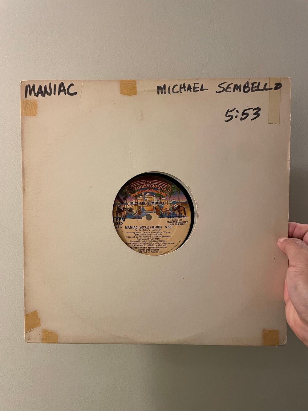 Michael Sembello - Maniac 12" vintage vinyl record disco 80s